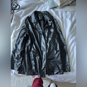 black leather jacket